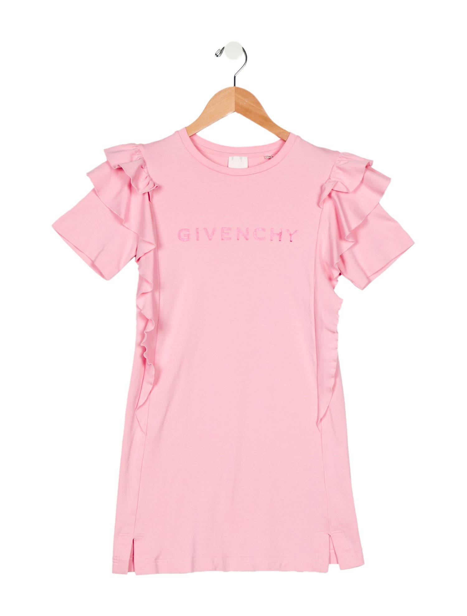 Givenchy Kids Girls' Graphic Print Ruffle-Trimmed Short Sleeve Dress