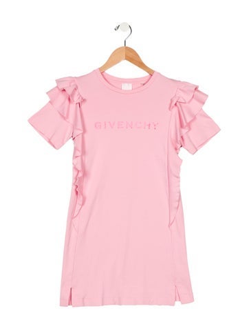 Givenchy Sizes 7-16 Kids Girls' Graphic Print Ruffle-Trimmed Short Sleeve Dress 12