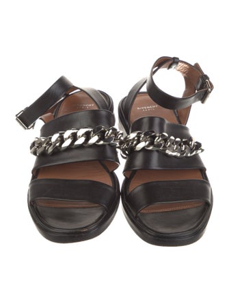 Givenchy Leather Chain-Link Accents Gladiator Sandals