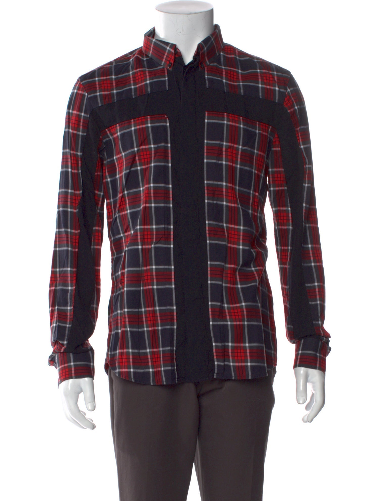 Givenchy Plaid Print Long Sleeve Shirt