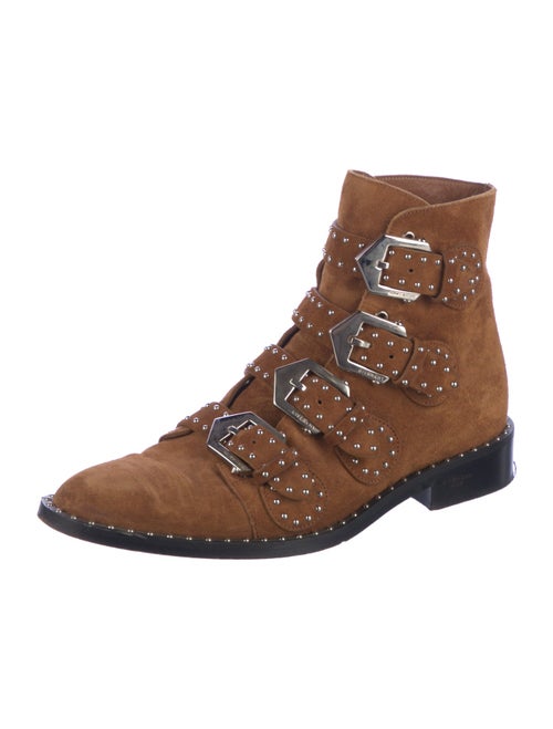 Givenchy Suede Studded Accents Combat Boots