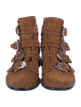 Givenchy Suede Studded Accents Combat Boots