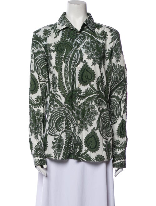 Givenchy Paisley Print Long Sleeve Button-Up Top