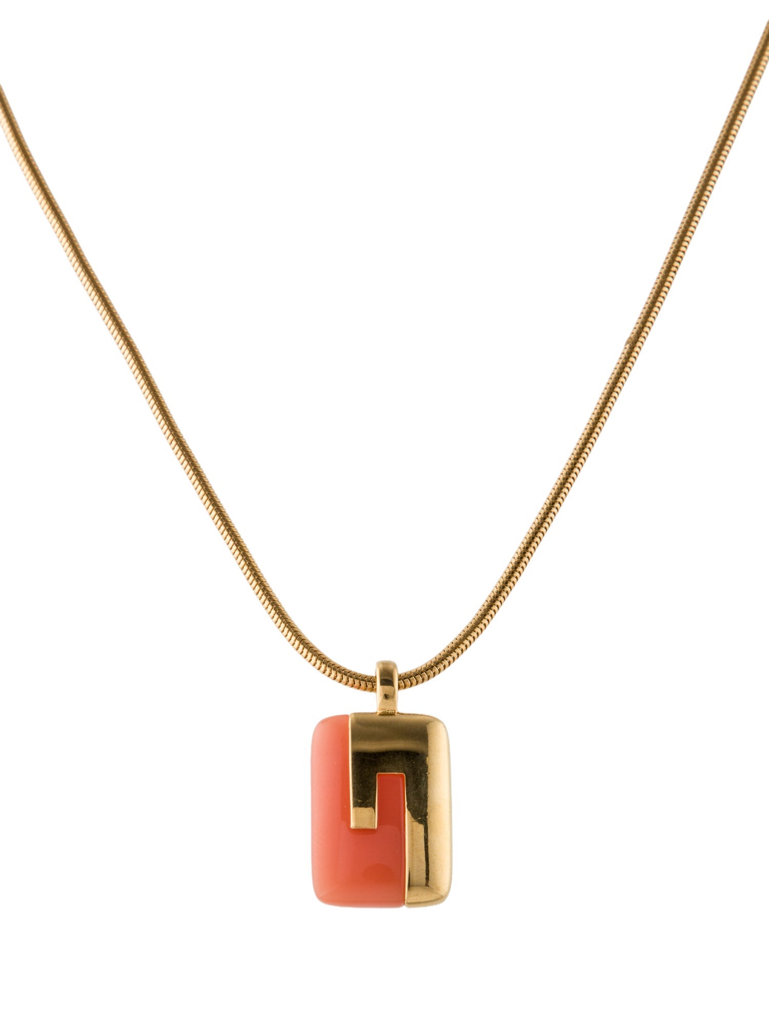 Givenchy Vintage Resin G Pendant Necklace