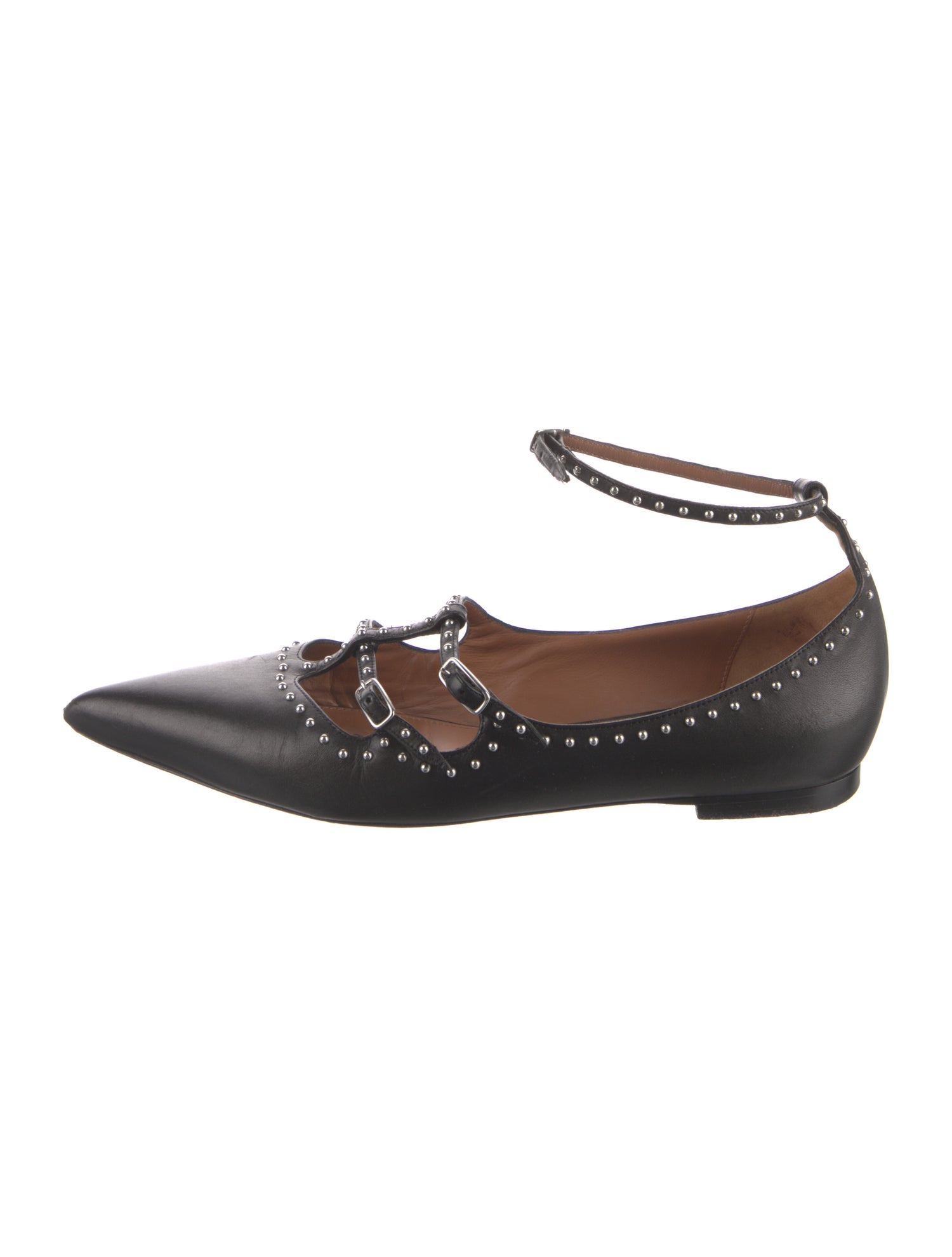 Givenchy Leather Studded Accents Ballet Flats