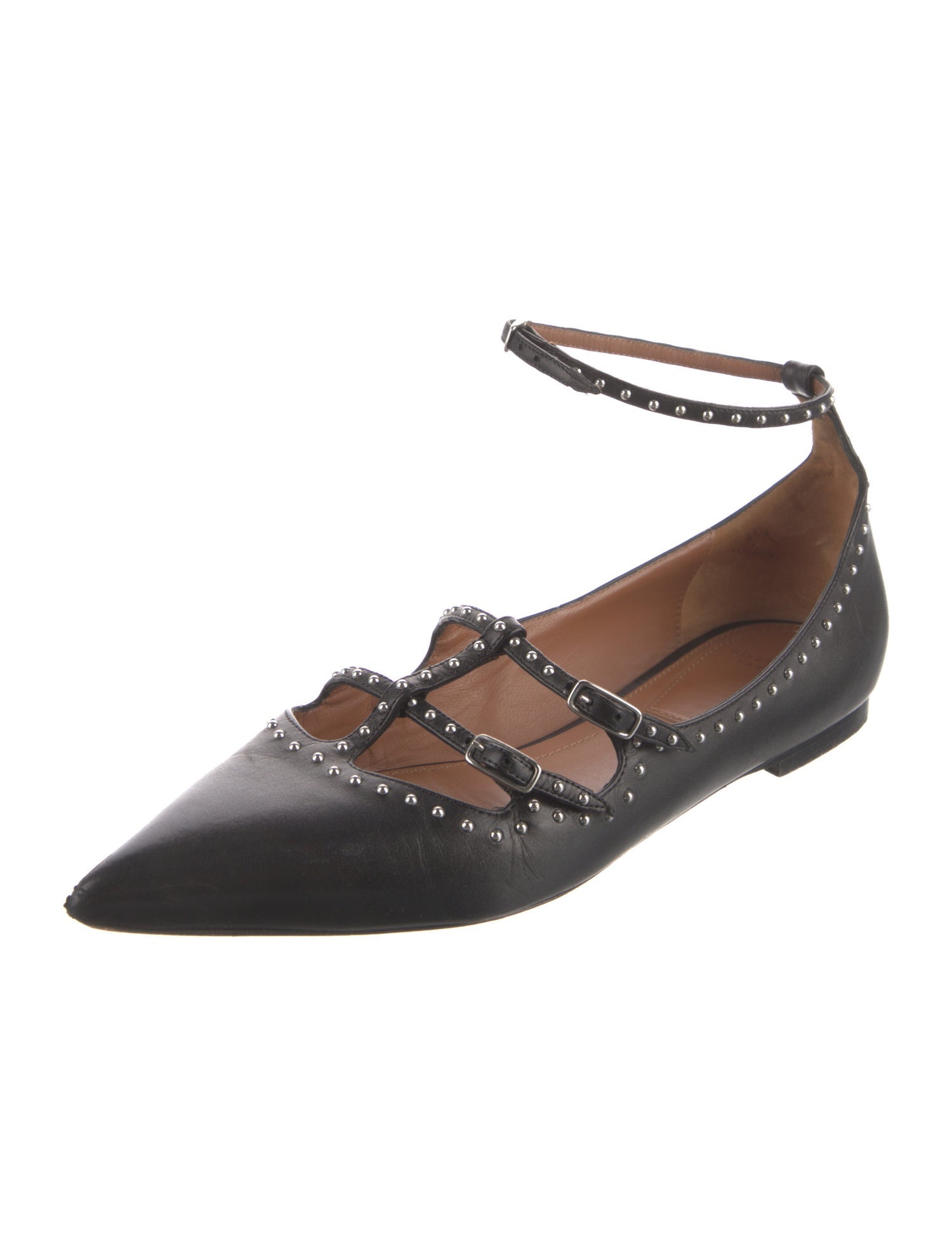 Givenchy Leather Studded Accents Ballet Flats