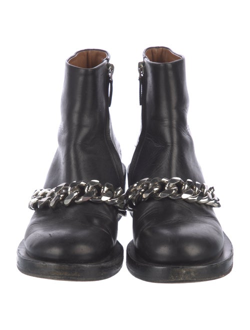 Givenchy Leather Chain-Link Accents Combat Boots