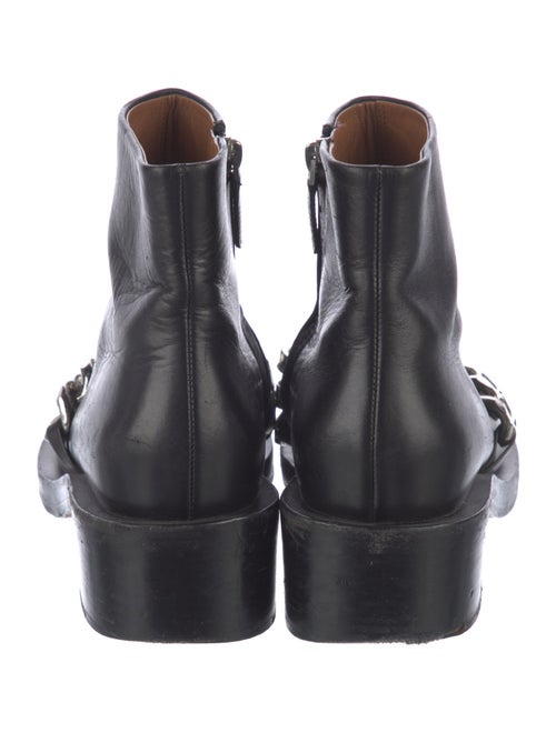 Givenchy Leather Chain-Link Accents Combat Boots