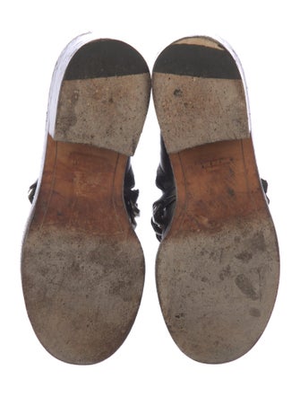 Givenchy Leather Chain-Link Accents Combat Boots