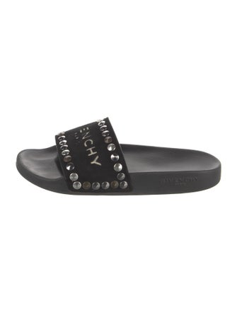 Givenchy Suede Studded Accents Slides