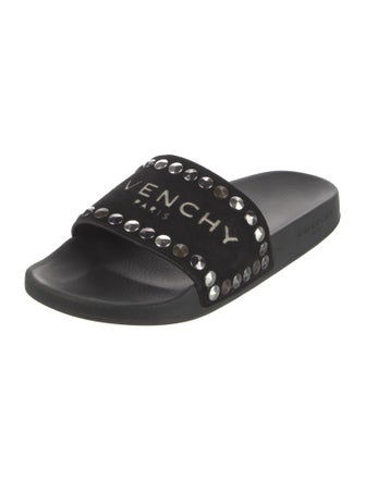Givenchy Suede Studded Accents Slides