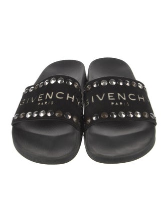 Givenchy Suede Studded Accents Slides