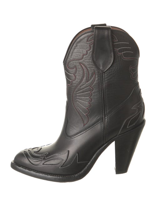 Givenchy Leather Embroidered Accent Western Boots