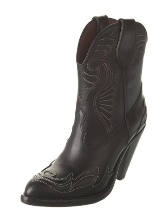 Givenchy Leather Embroidered Accent Western Boots