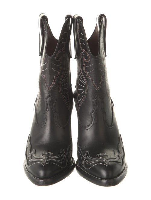 Givenchy Leather Embroidered Accent Western Boots