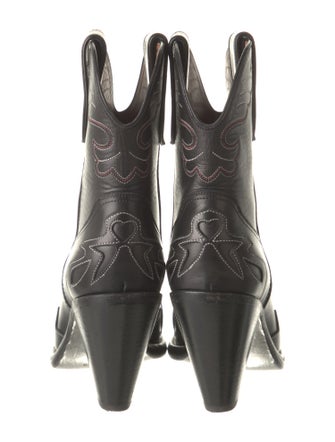 Givenchy Leather Embroidered Accent Western Boots