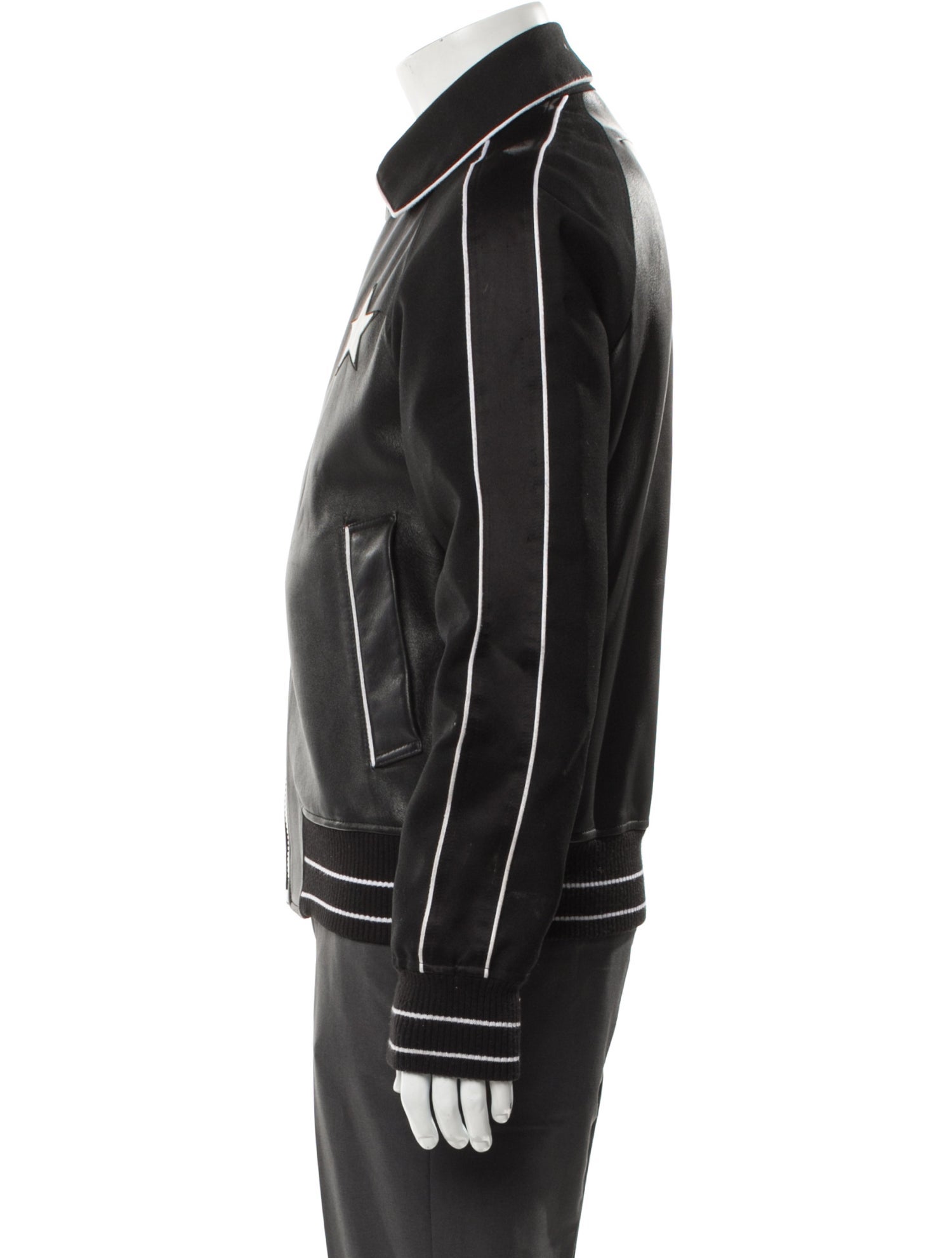 Givenchy Lambskin Striped Bomber Jacket