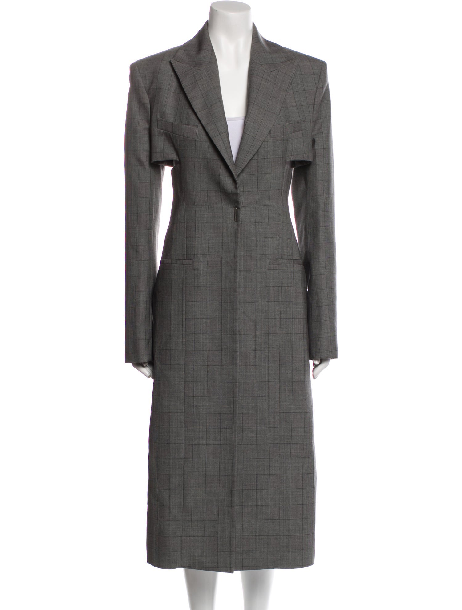Givenchy Wool Plaid Print Coat