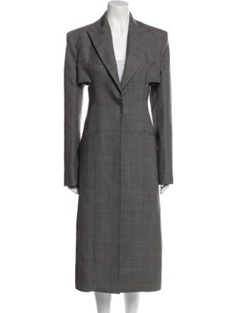 Givenchy Wool Plaid Print Coat