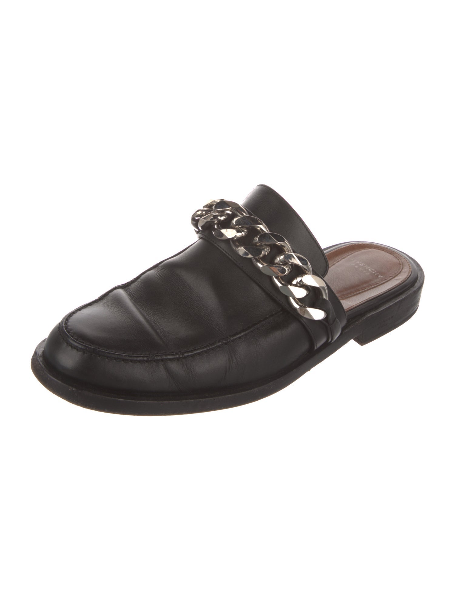Givenchy Leather Chain-Link Accents Mules