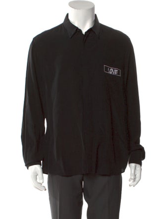 Givenchy Silk Graphic Print Denim Shirt