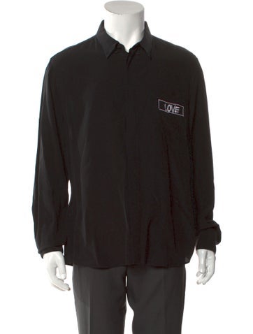 Givenchy Casual Shirts Silk Graphic Print Denim Shirt XXL