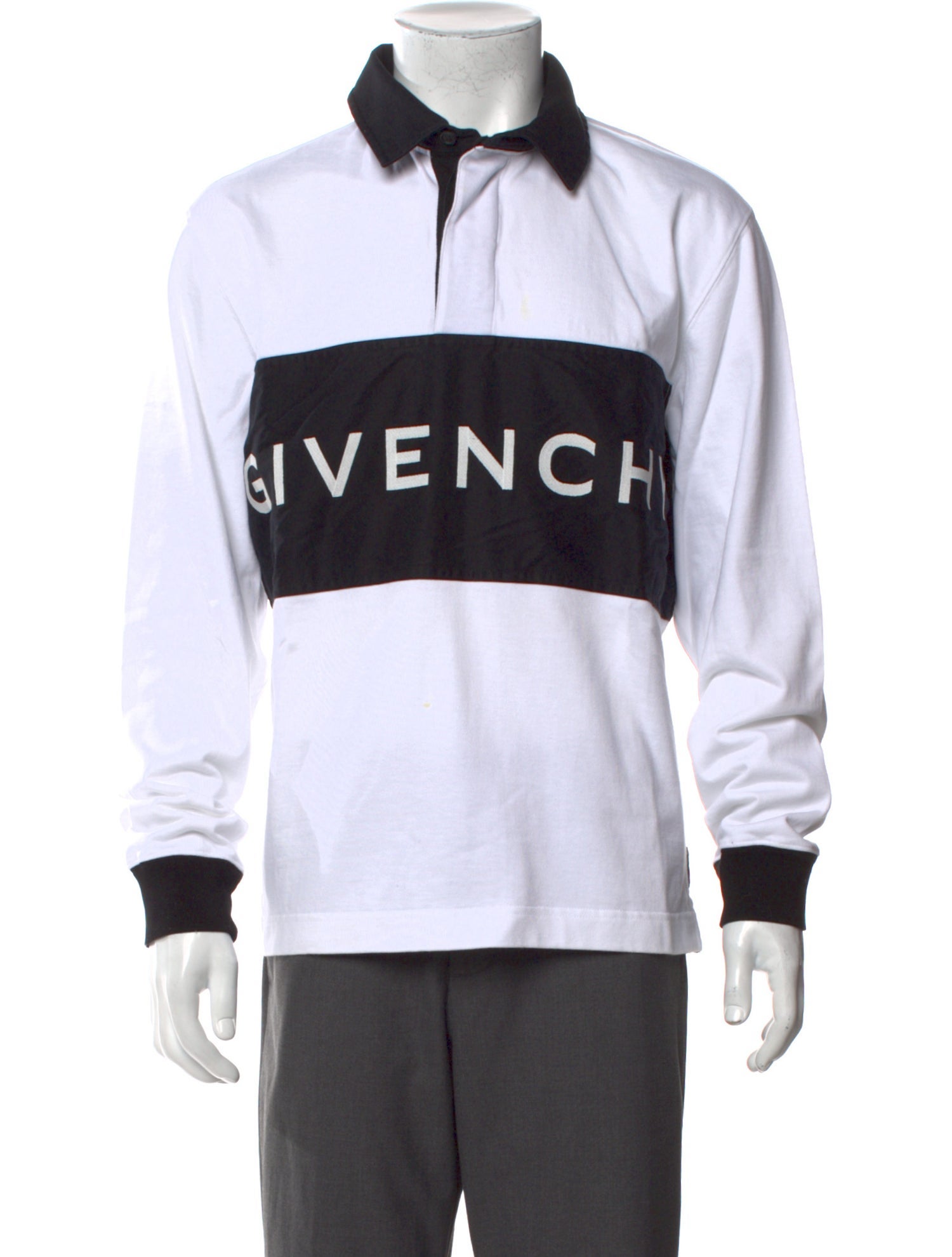 Givenchy Colorblock Pattern V-Neck Polo Shirt
