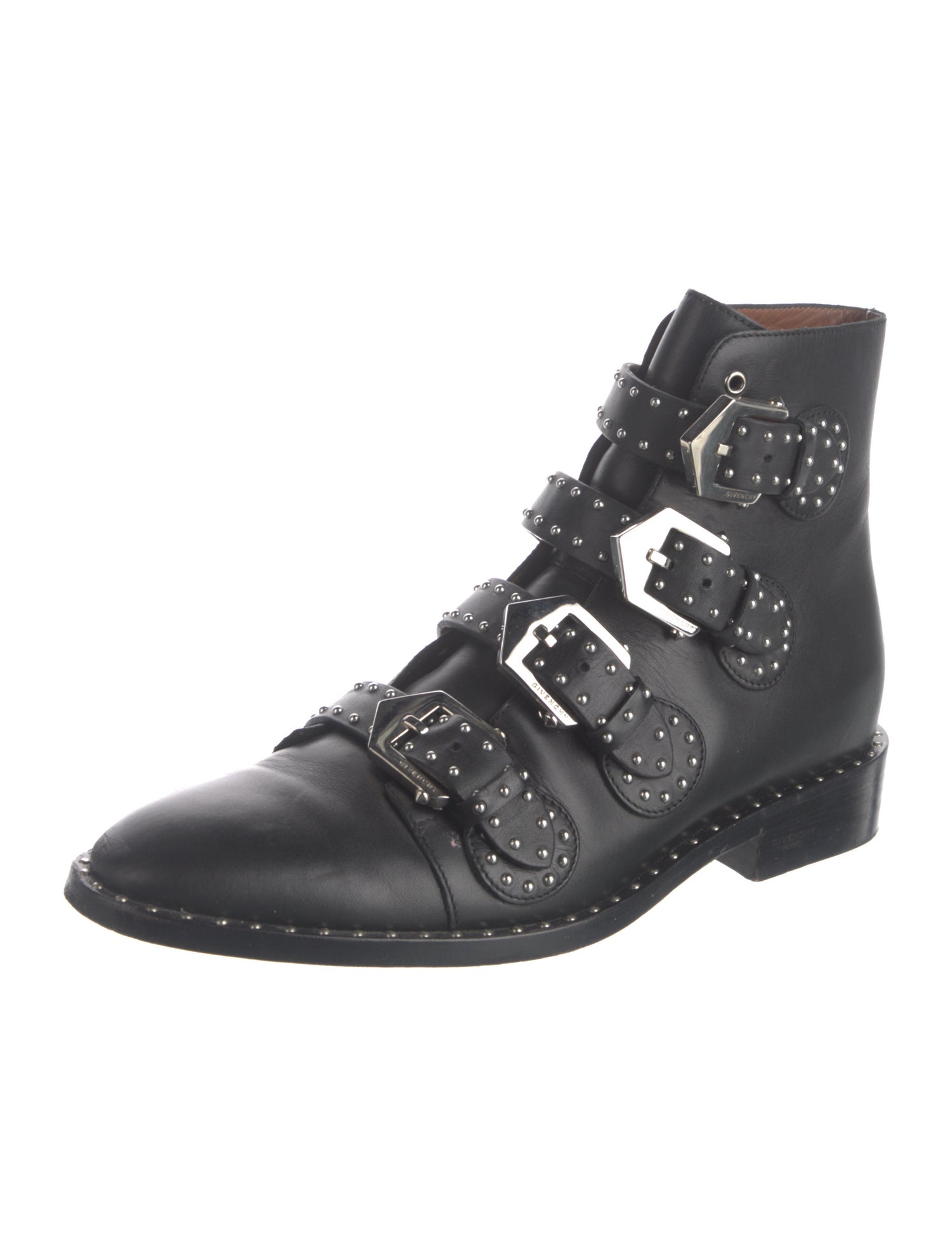 Givenchy Leather Studded Accents Combat Boots