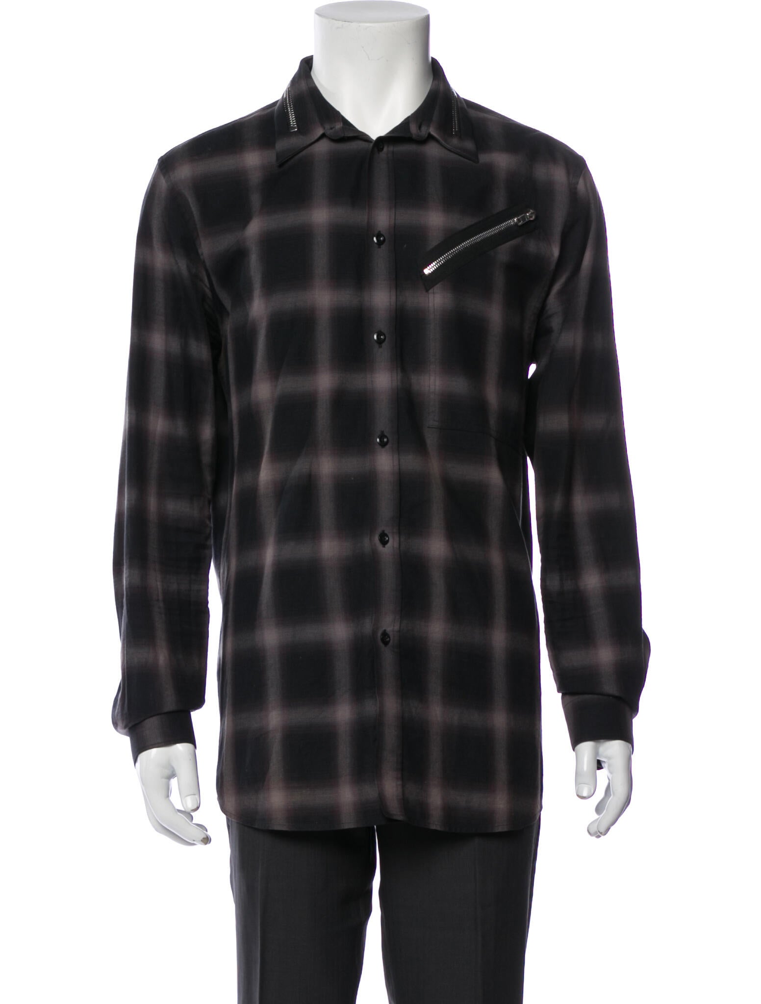 Givenchy Plaid Print Long Sleeve Western Shirt