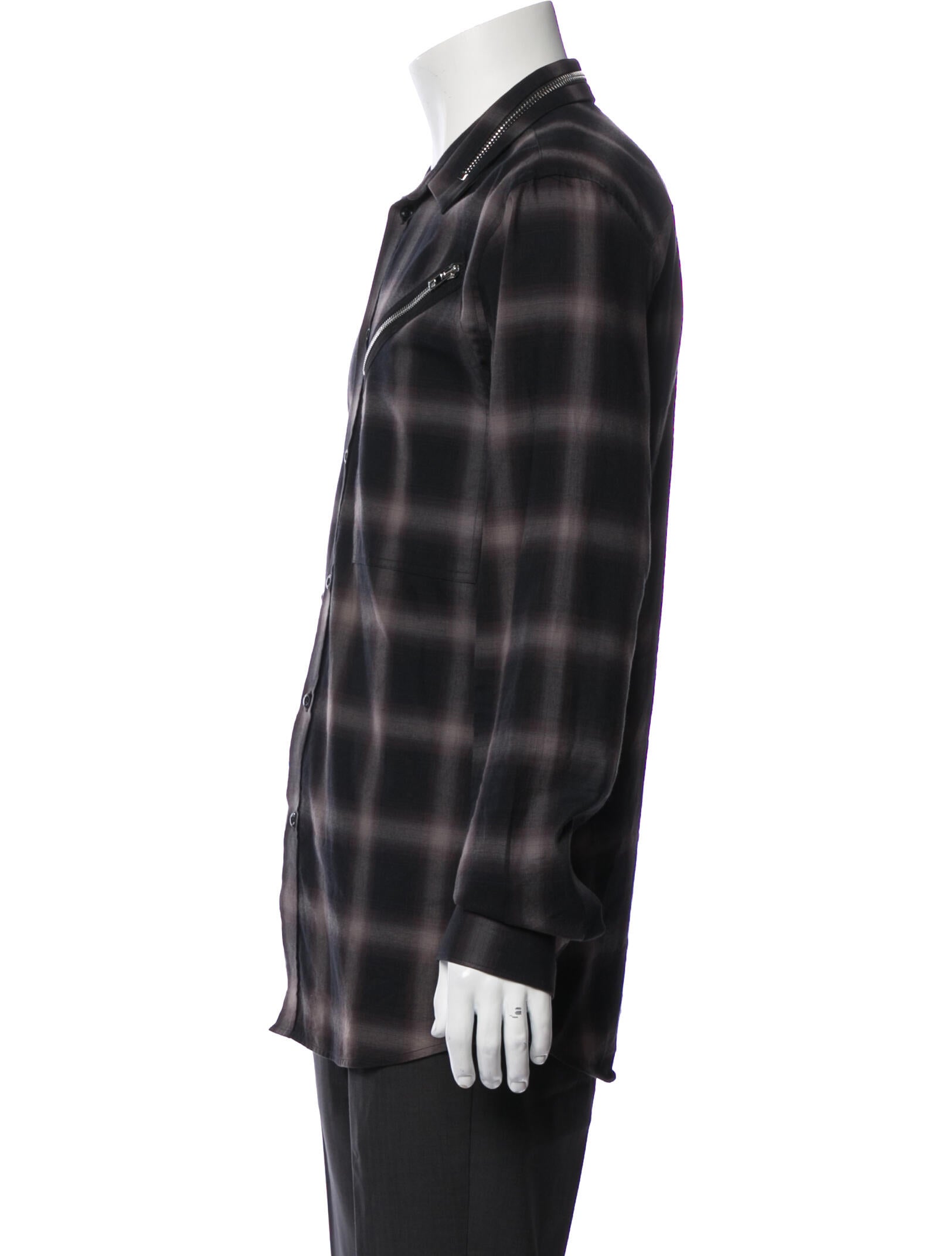 Givenchy Plaid Print Long Sleeve Western Shirt