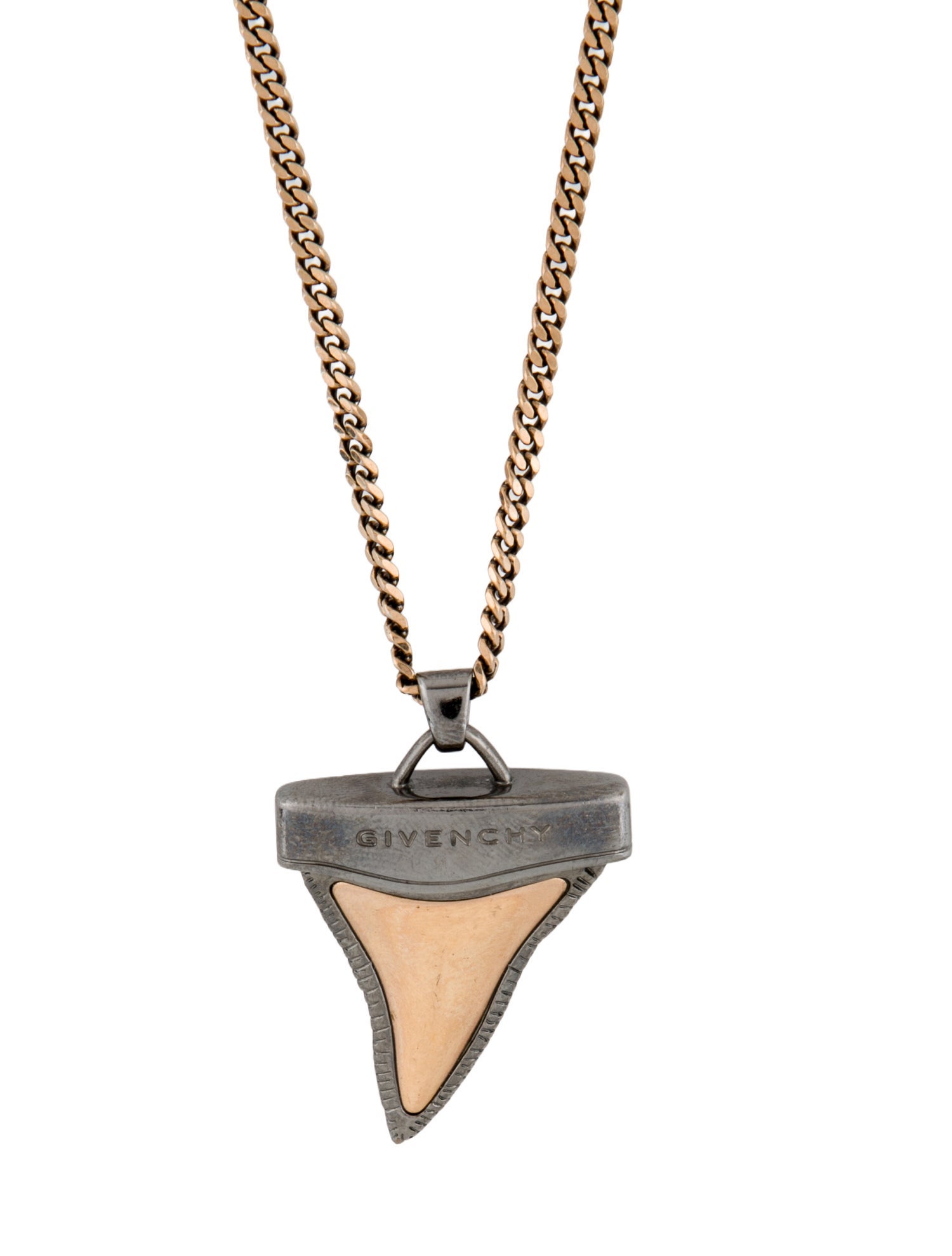 Givenchy Two Tone Small Shark Tooth Pendant Necklace