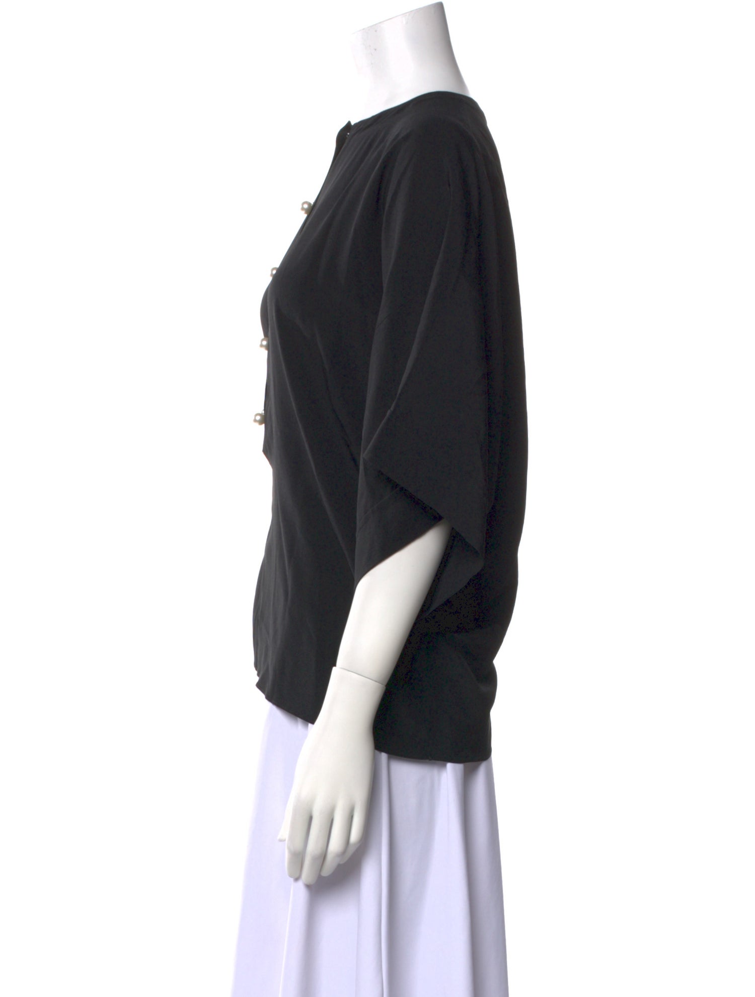 Givenchy Crew Neck Short Sleeve Button-Up Top