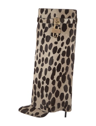 Givenchy Ponyhair Animal Print Rain Boots