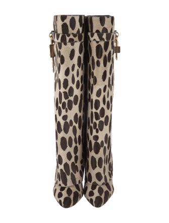Givenchy Ponyhair Animal Print Rain Boots