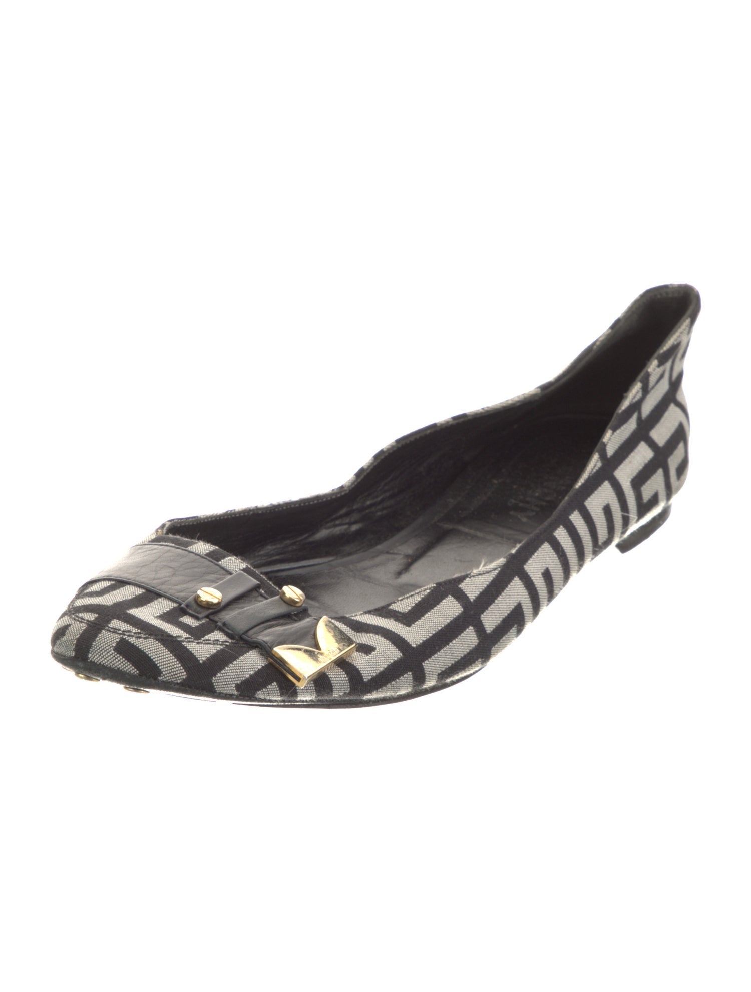 Givenchy Printed Leather Trim Embellishment Ballet Flats