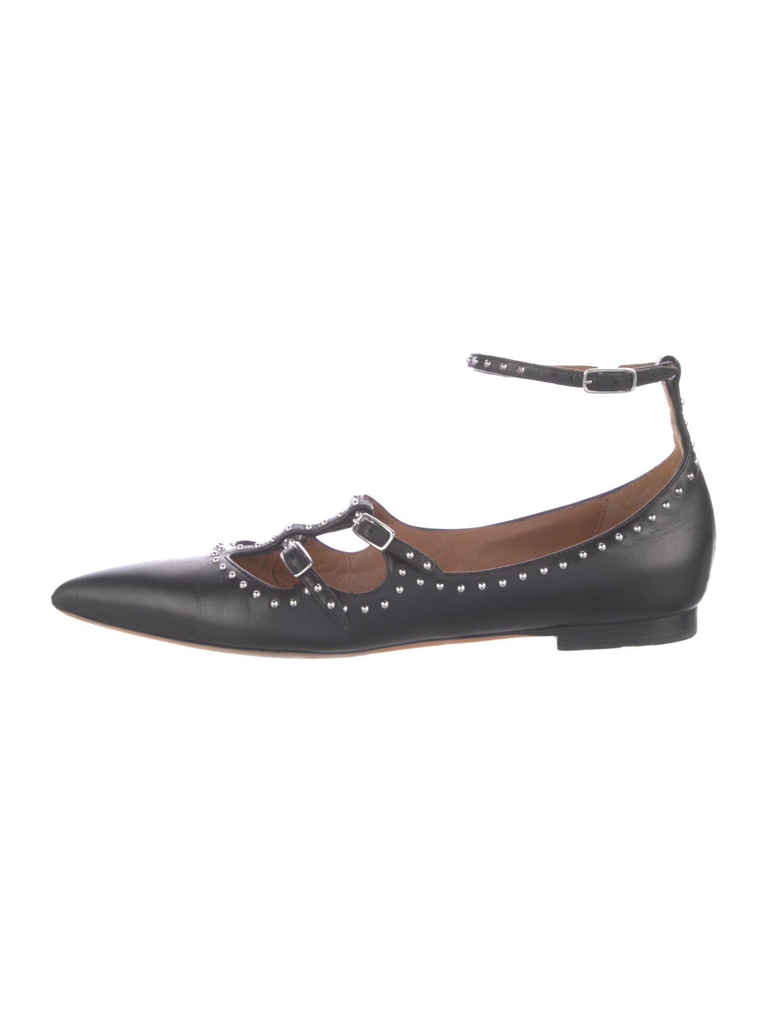 Givenchy Leather Studded Accents Mary Jane Flats