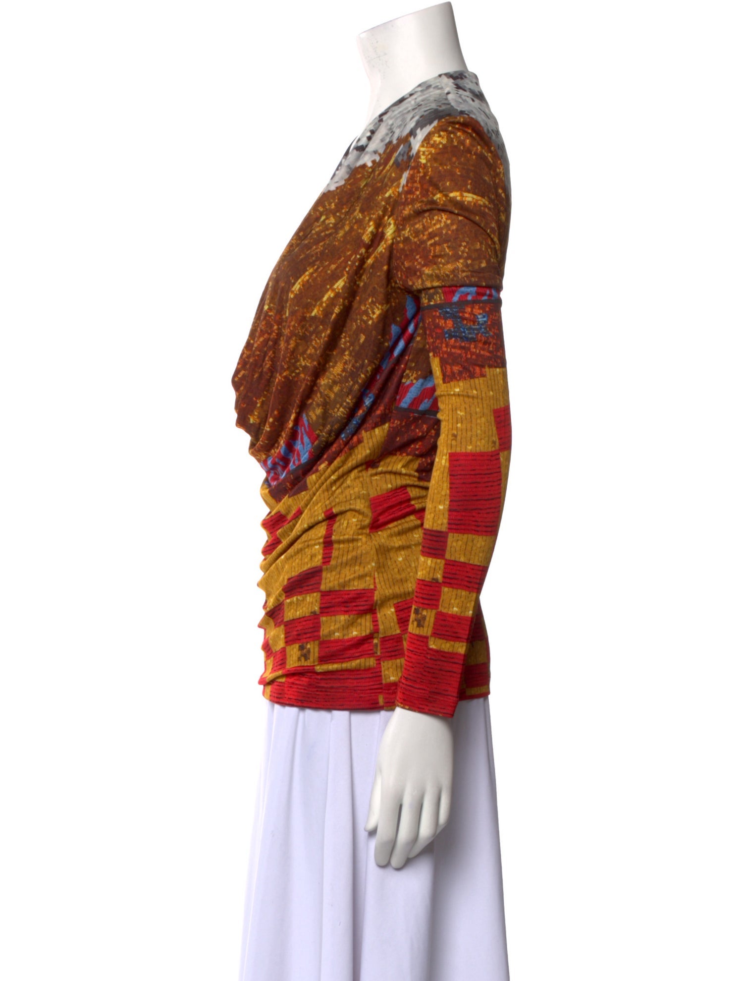 Givenchy Printed Cowl Neck Blouse