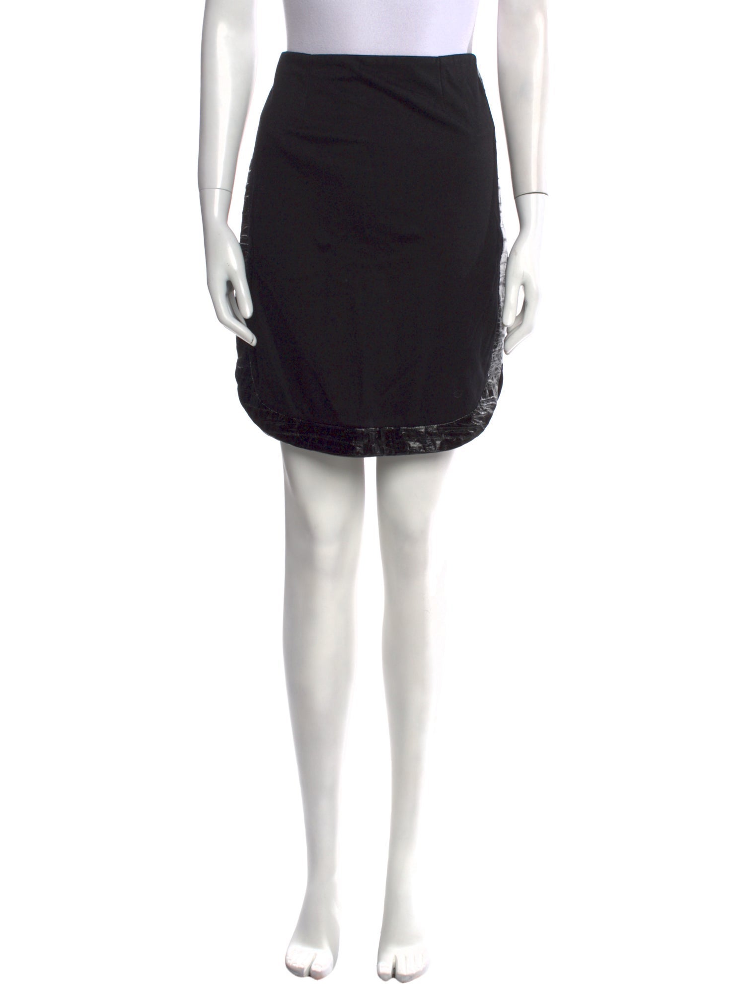 Givenchy Leather Trim Embellishment Mini Skirt