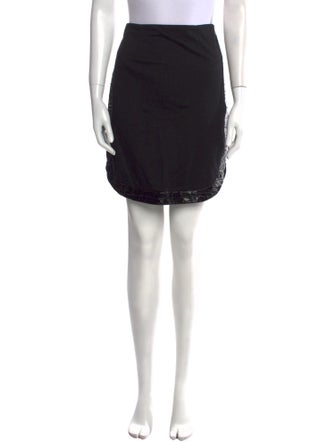 Givenchy Leather Trim Embellishment Mini Skirt