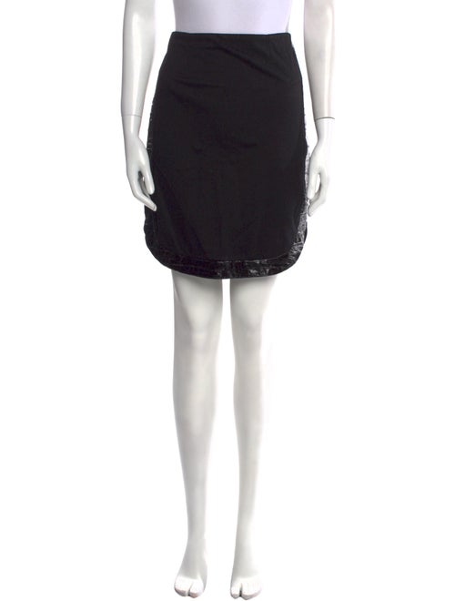 Givenchy Leather Trim Embellishment Mini Skirt