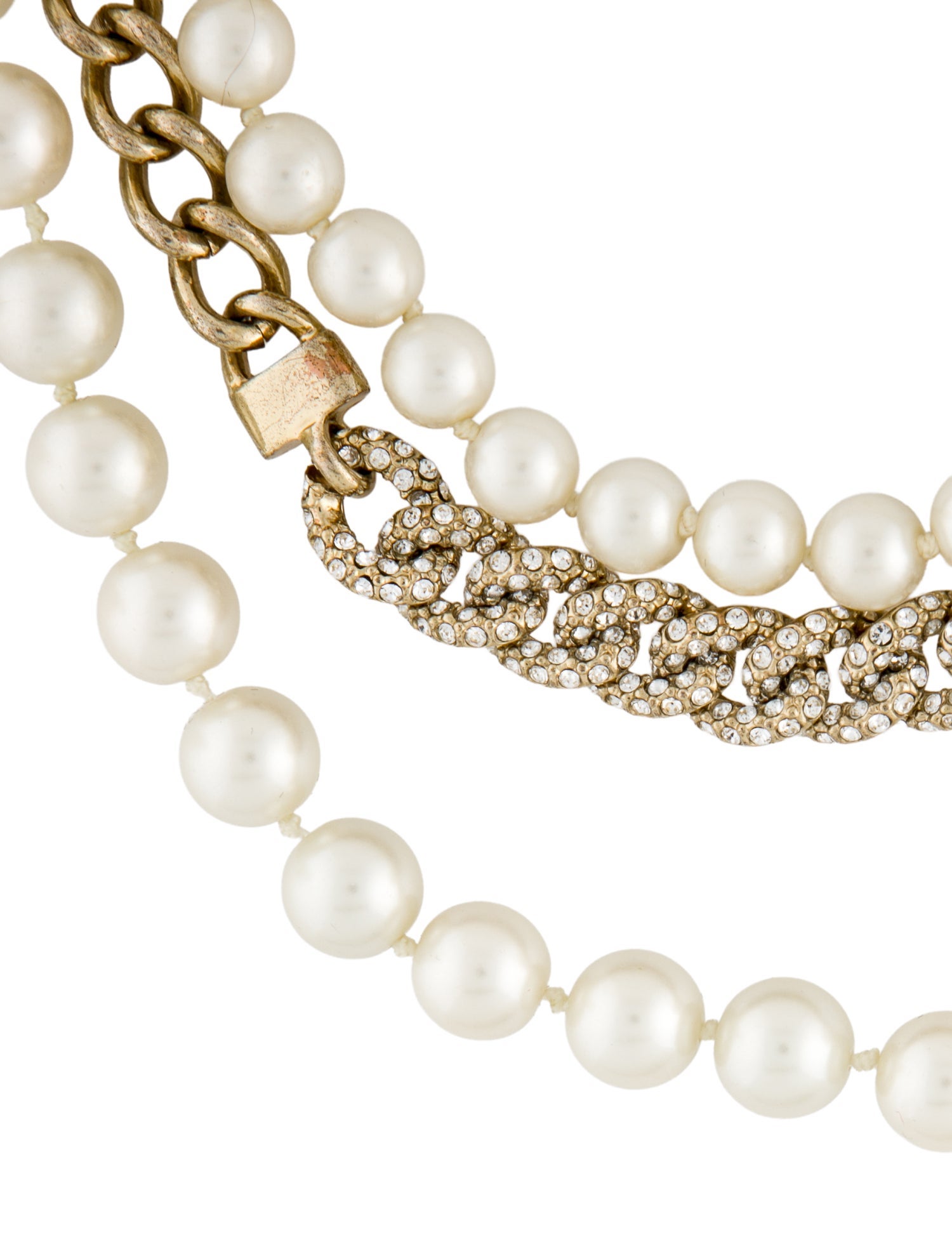 Givenchy Faux Pearl & Crystal Multistrand Necklace