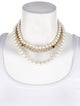 Givenchy Faux Pearl & Crystal Multistrand Necklace