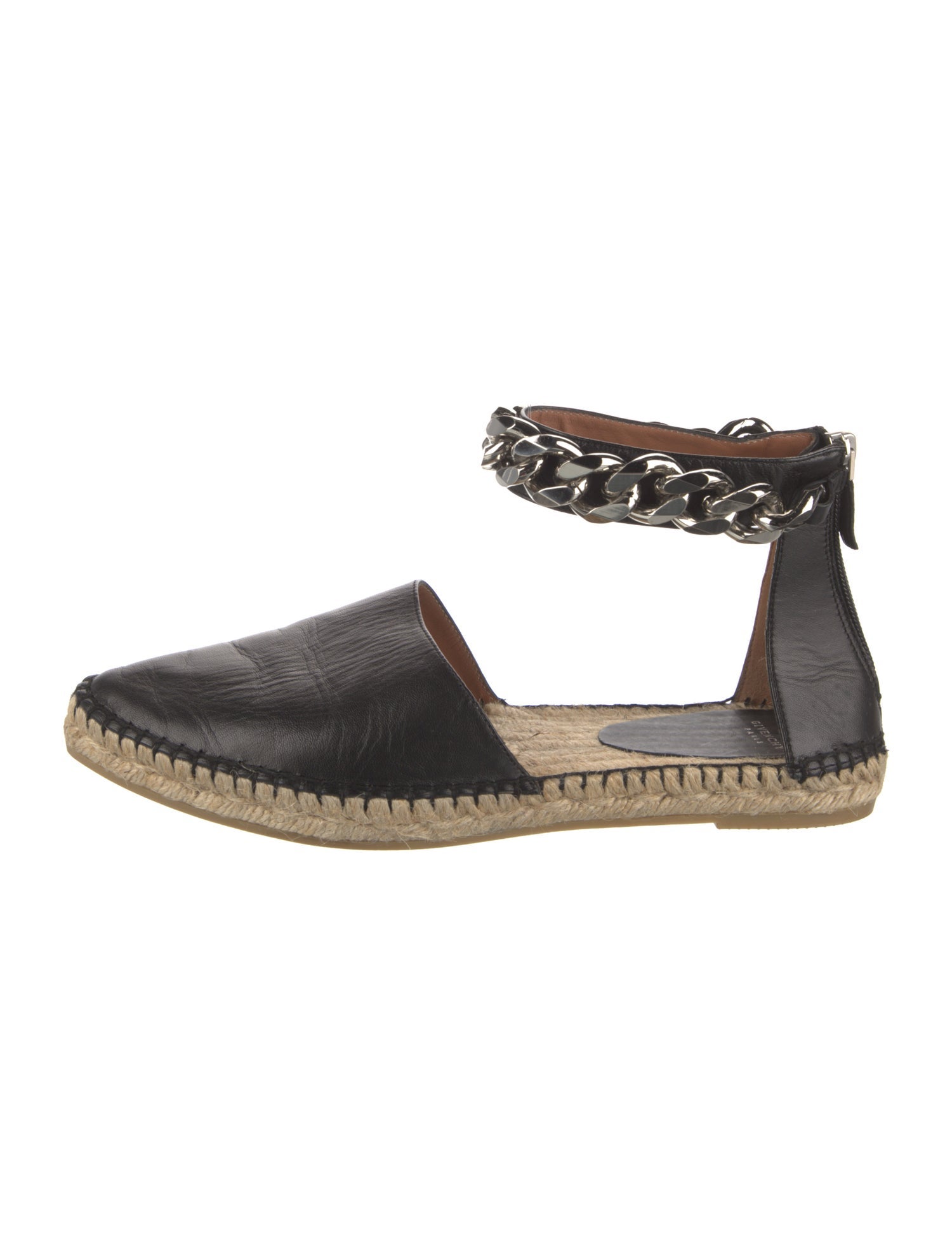 Givenchy Leather Chain-Link Accents Espadrilles