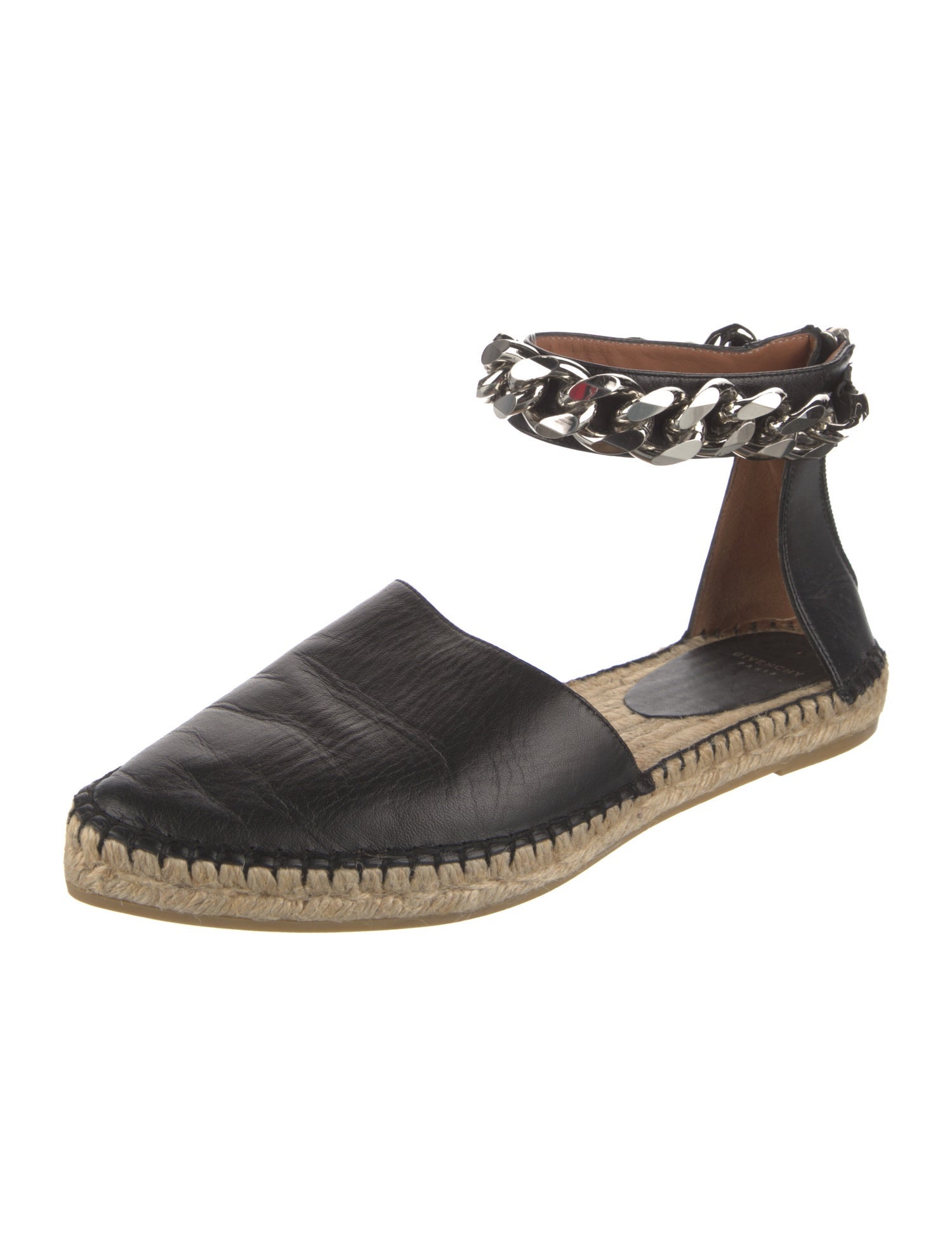 Givenchy Leather Chain-Link Accents Espadrilles
