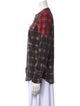 Givenchy Plaid Print Crew Neck Button-Up Top