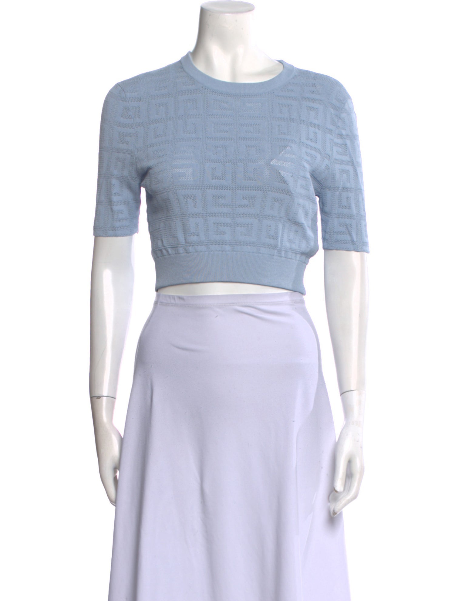 Givenchy Crew Neck Short Sleeve Crop Top