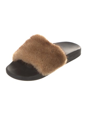 Givenchy Faux Fur Fur Trim Slides