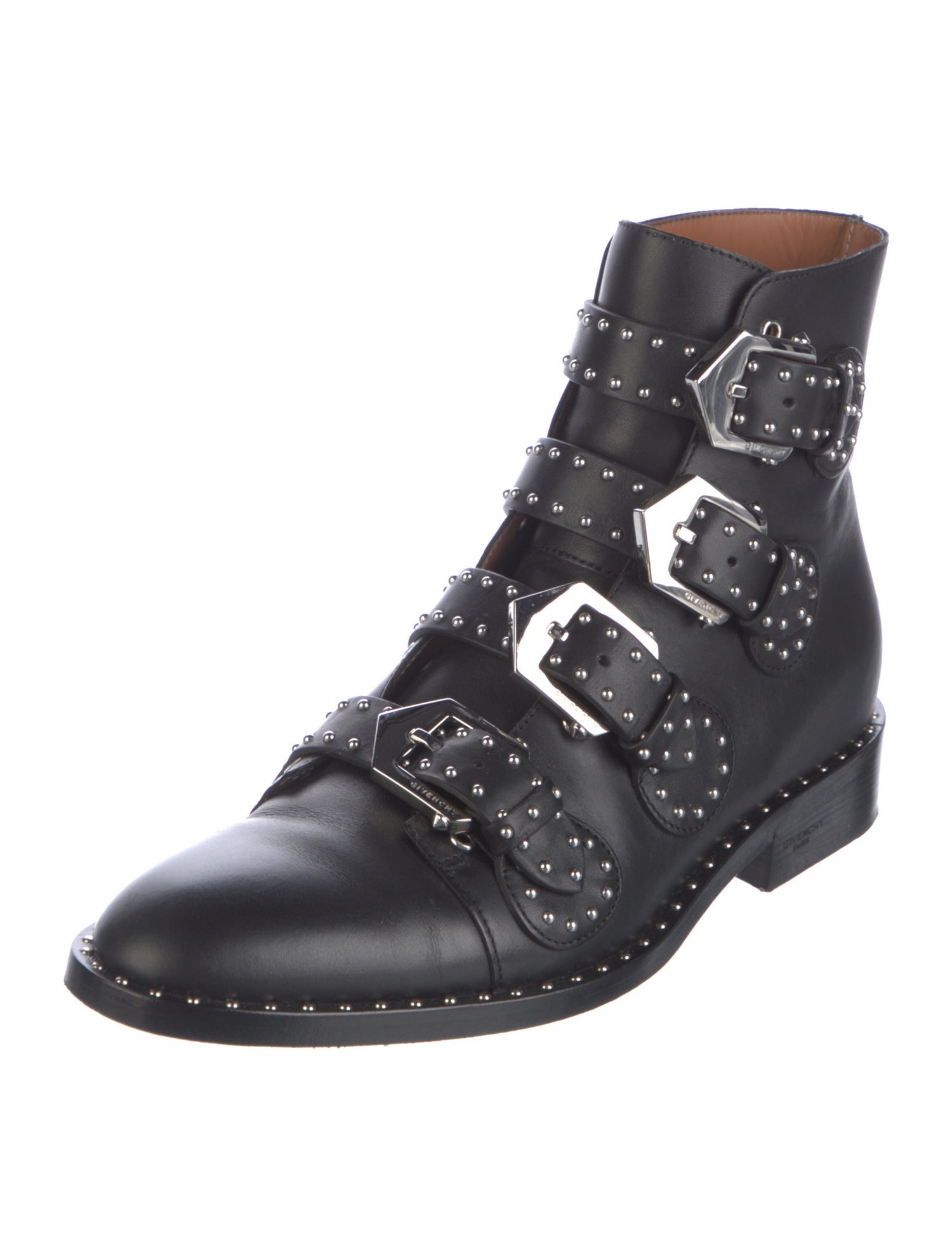 Givenchy Leather Studded Accents Combat Boots
