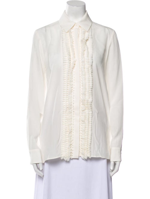 Givenchy Silk Long Sleeve Button-Up Top