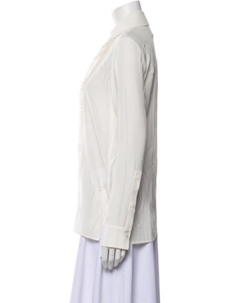 Givenchy Silk Long Sleeve Button-Up Top